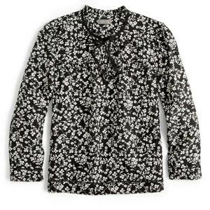 J.Crew Point Sur Blossom Print Silk Popover Blouse. XXS, 100% silk. NWT